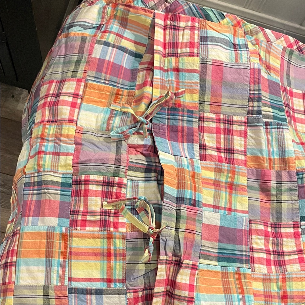 LL Bean Patchwork Duvet Cover and 2 pillow shams-Bright Madras-Inspired Cotton - Picture 8 of 8